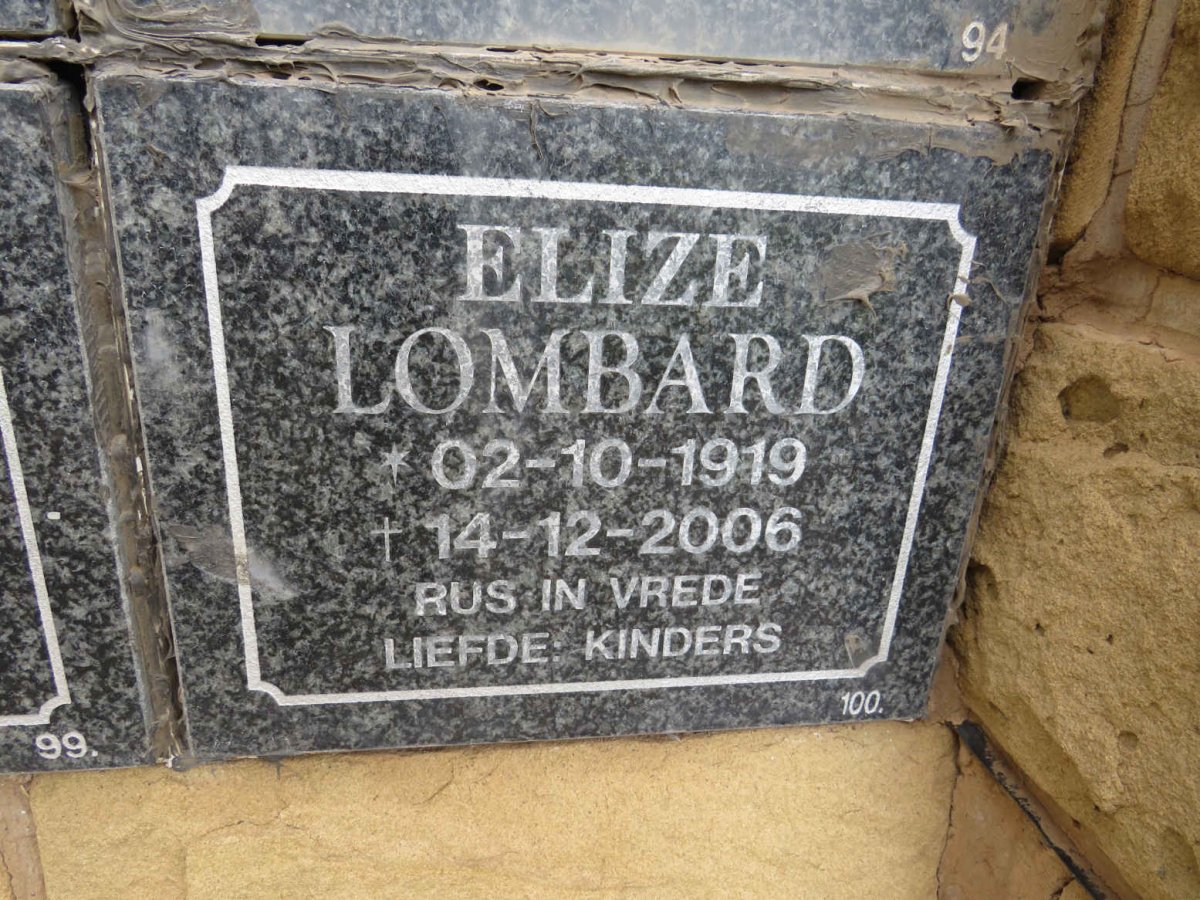LOMBARD Elize 1919-2006