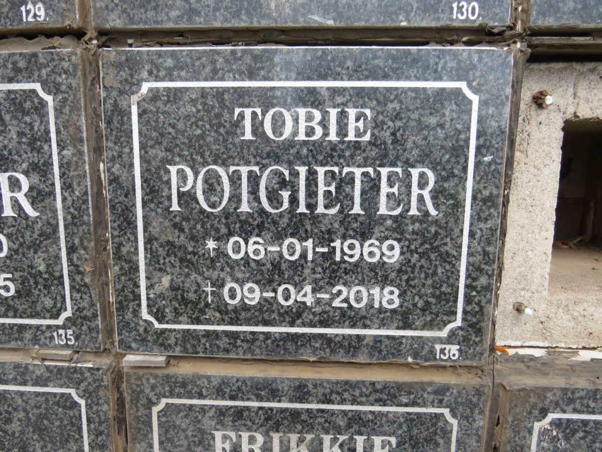 POTGIETER Tobie 1969-2018