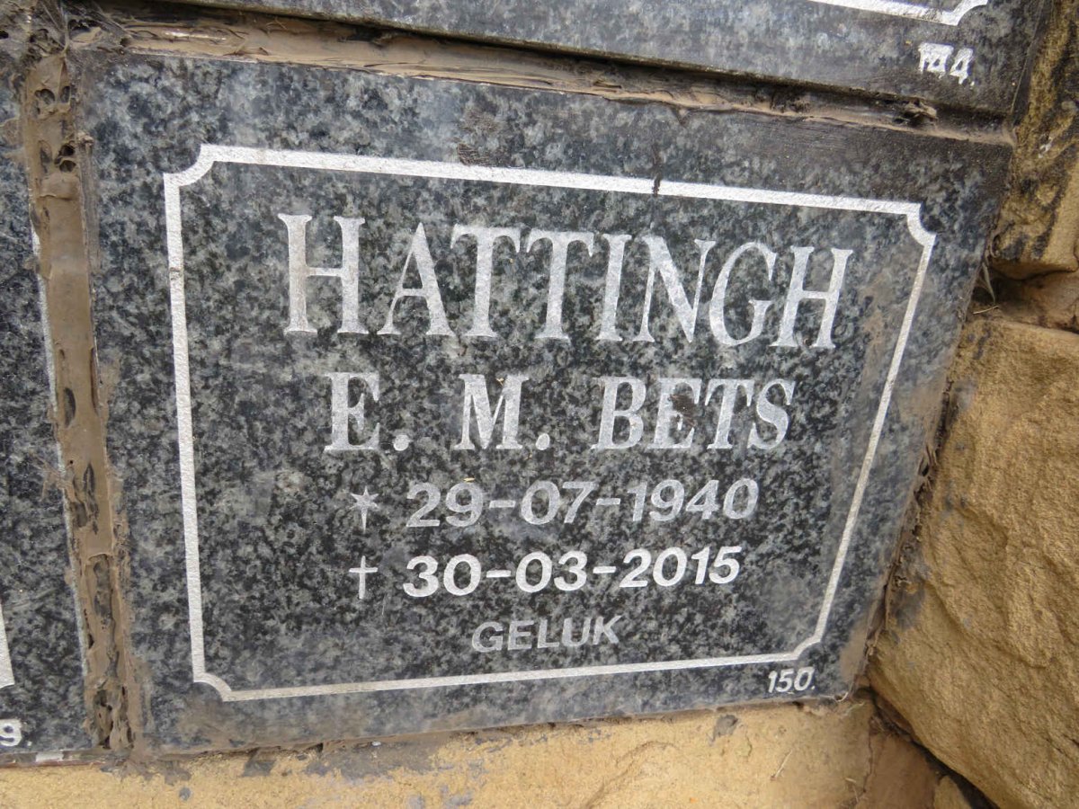 HATTINGH E.M. 1940-2015