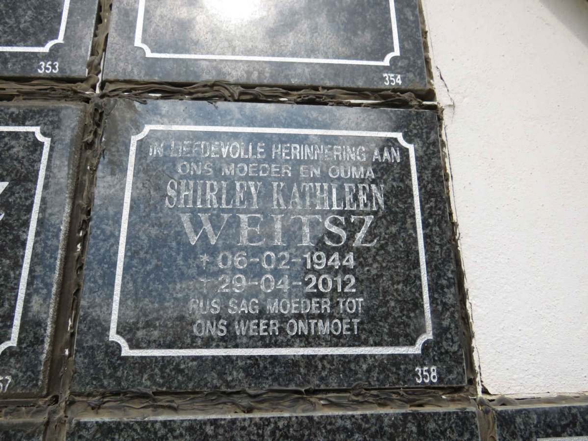 WEITSZ Shirley Kathleen 1944-2012