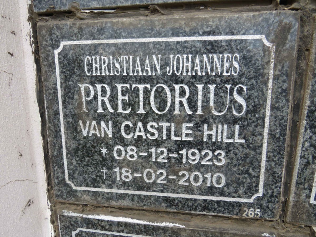 PRETORIUS Christiaan Johannes 1923-2010