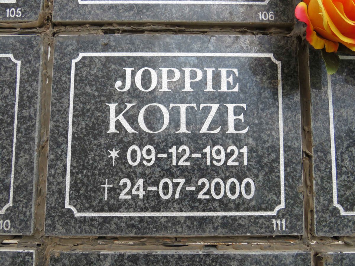 KOTZE Joppie 1921-2000