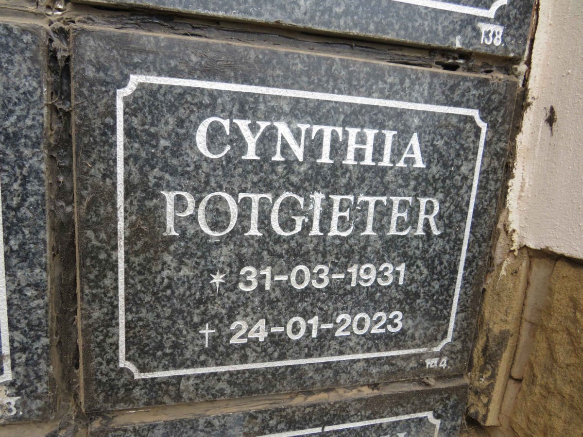 POTGIETER Cynthia 1931-2023