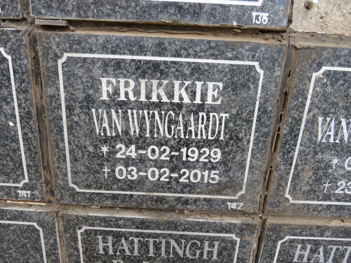 WYNGAARDT Frikkie, van 1929-2015