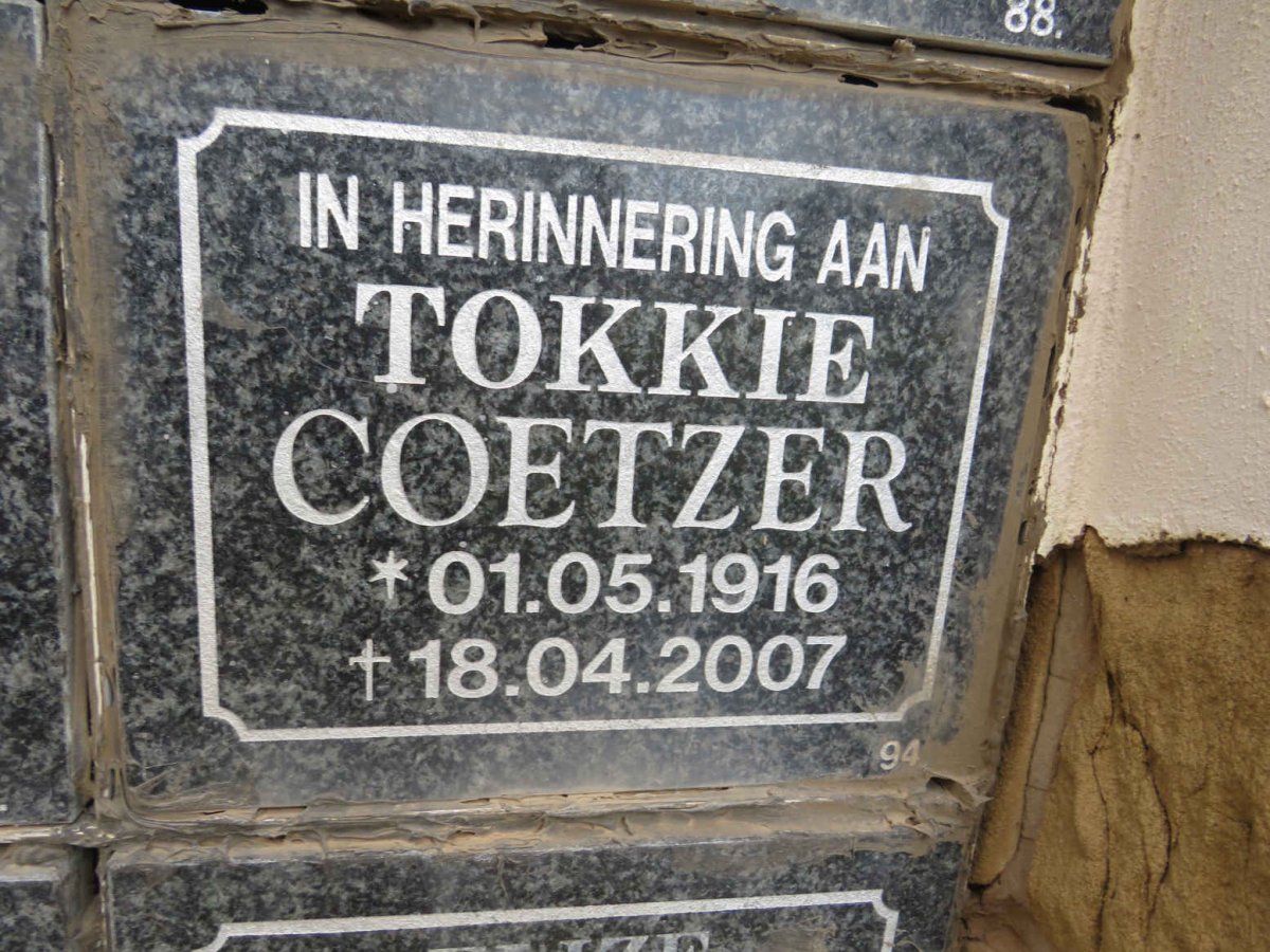 COETZER Tokkie 1916-2007