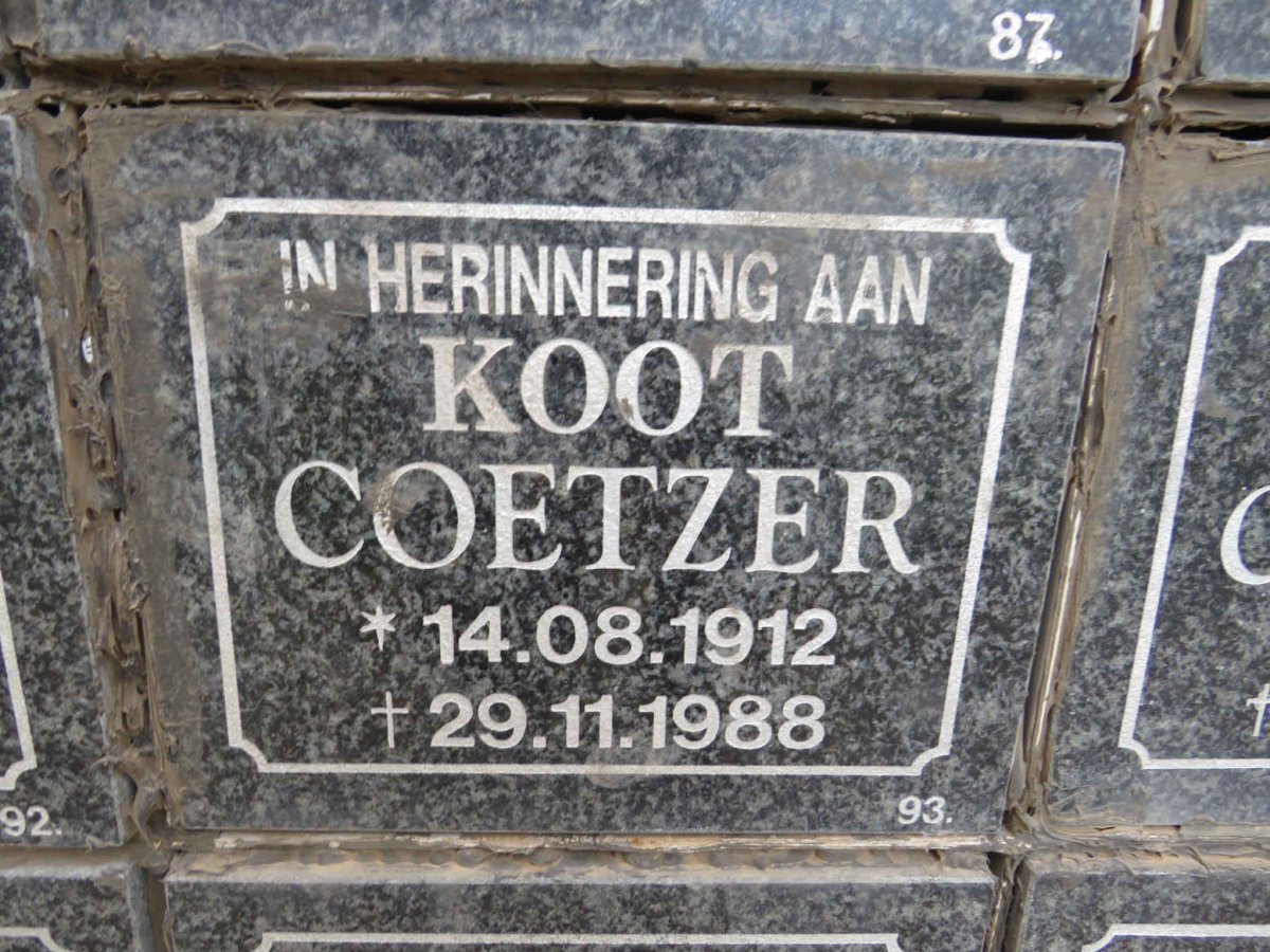 COETZER Koot 1912-1988