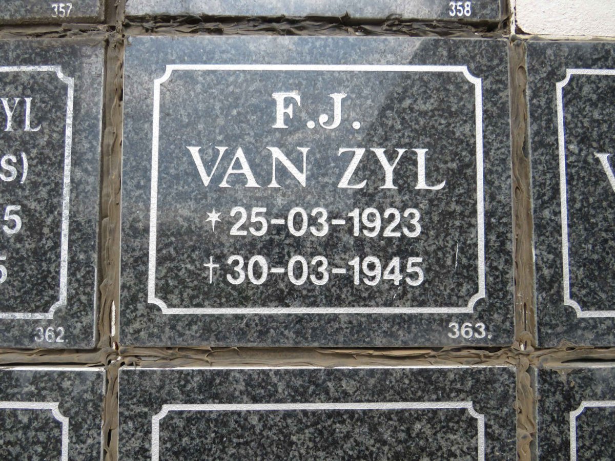 ZYL F.J., van 1923-1945