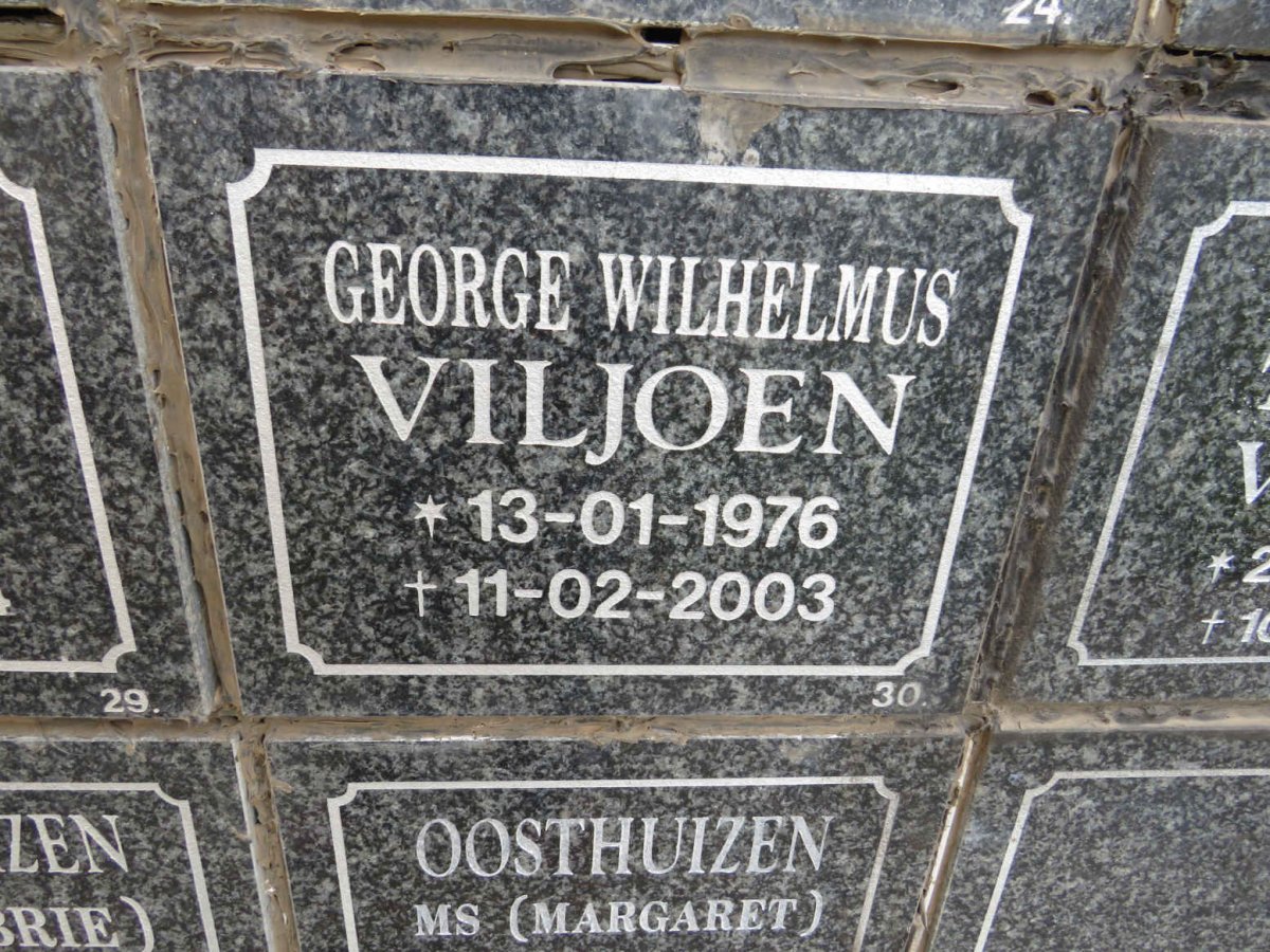 VILJOEN George Wilhelmus 1976-2003