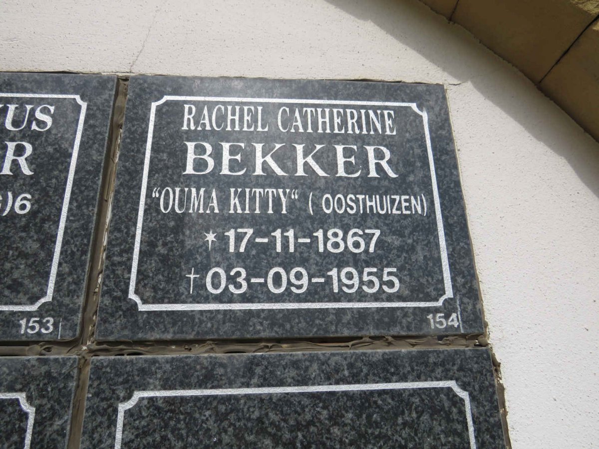 BEKKER Rachel Catherine nee OOSTHUIZEN 1867-1955