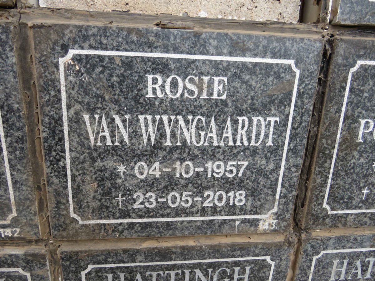 WYNGAARDT Rosie, van 1957-2018