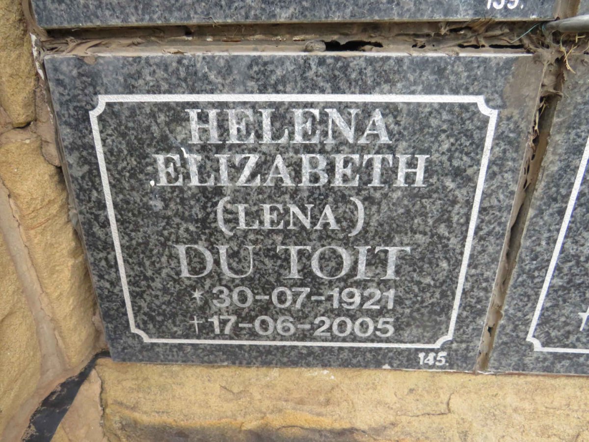 TOIT Helena Elizabeth, du 1921-2005