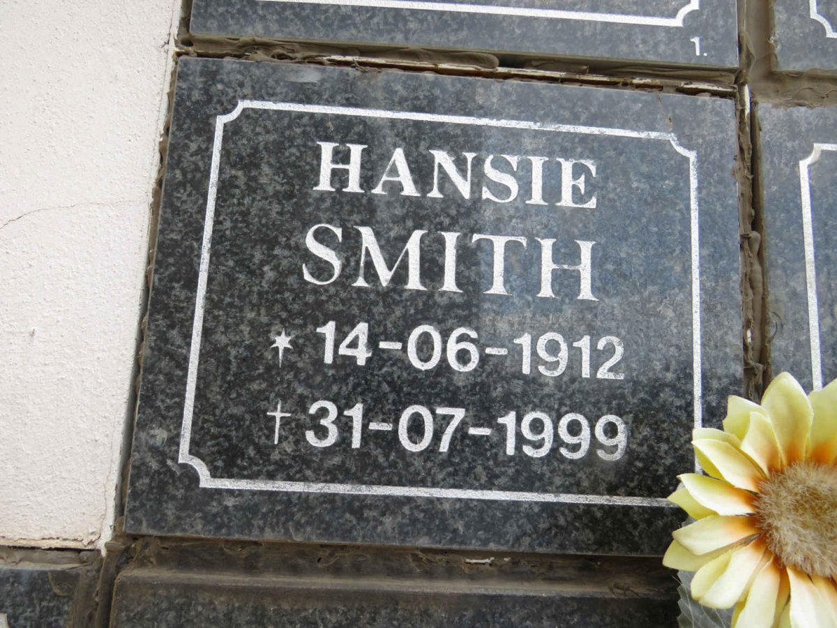 SMITH Hansie 1912-1999