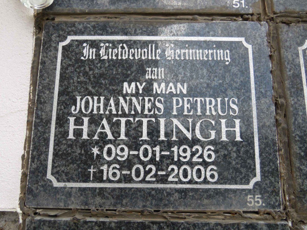 HATTINGH Johannes Petrus 1926-2006