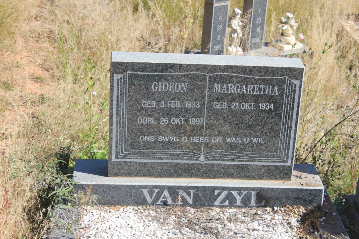 ZYL Gideon, van 1933-1997 &amp; Margaretha 1934-