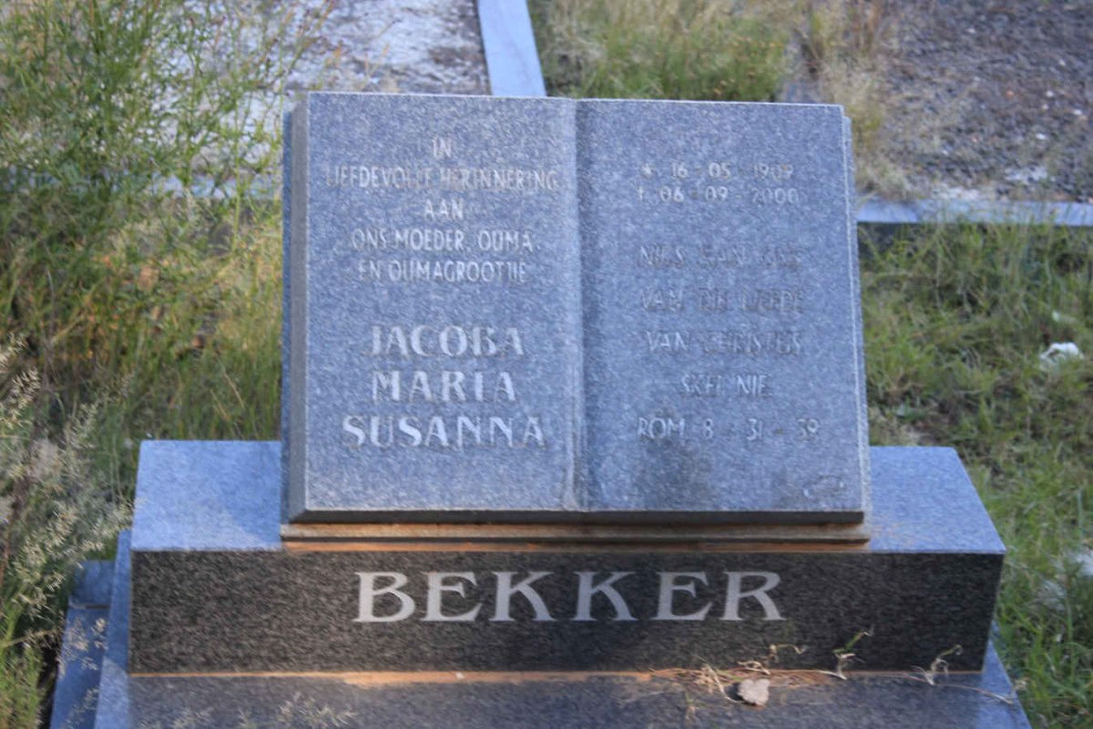 BEKKER Jacoba Maria Susanna 1909-2000