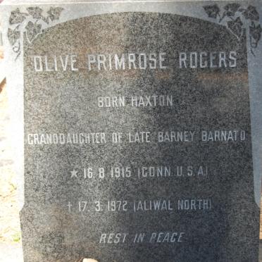 ROGERS Olive Primrose nee HAXTON 1915-1972