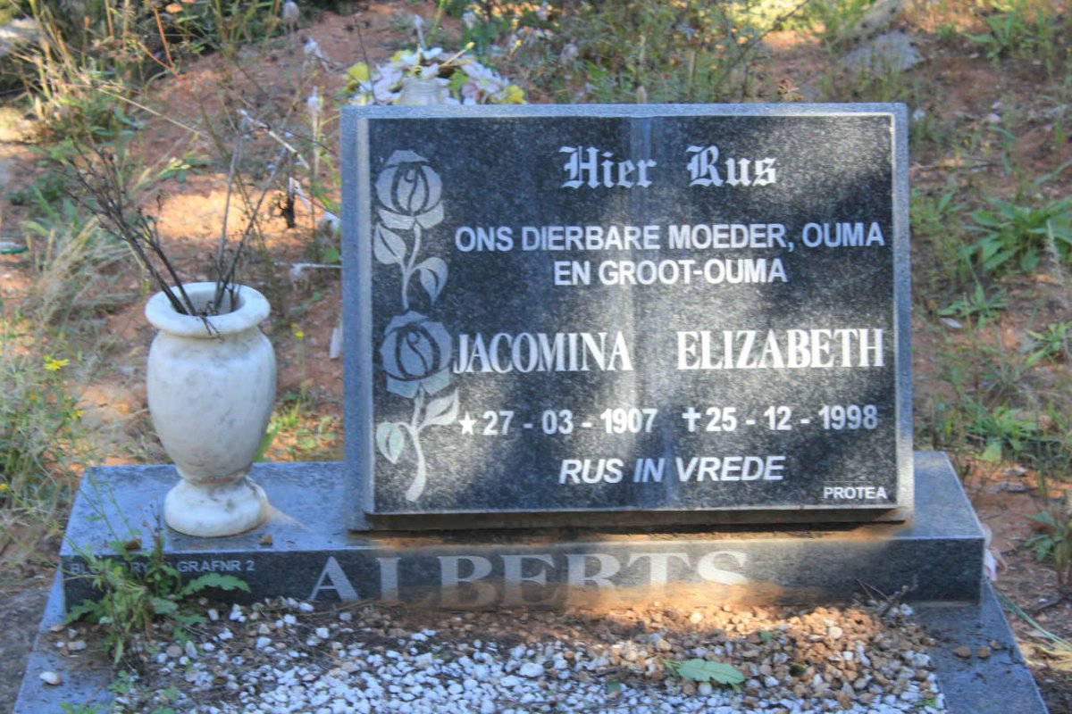 ALBERTS Jacomina Elizabeth 1907-1998