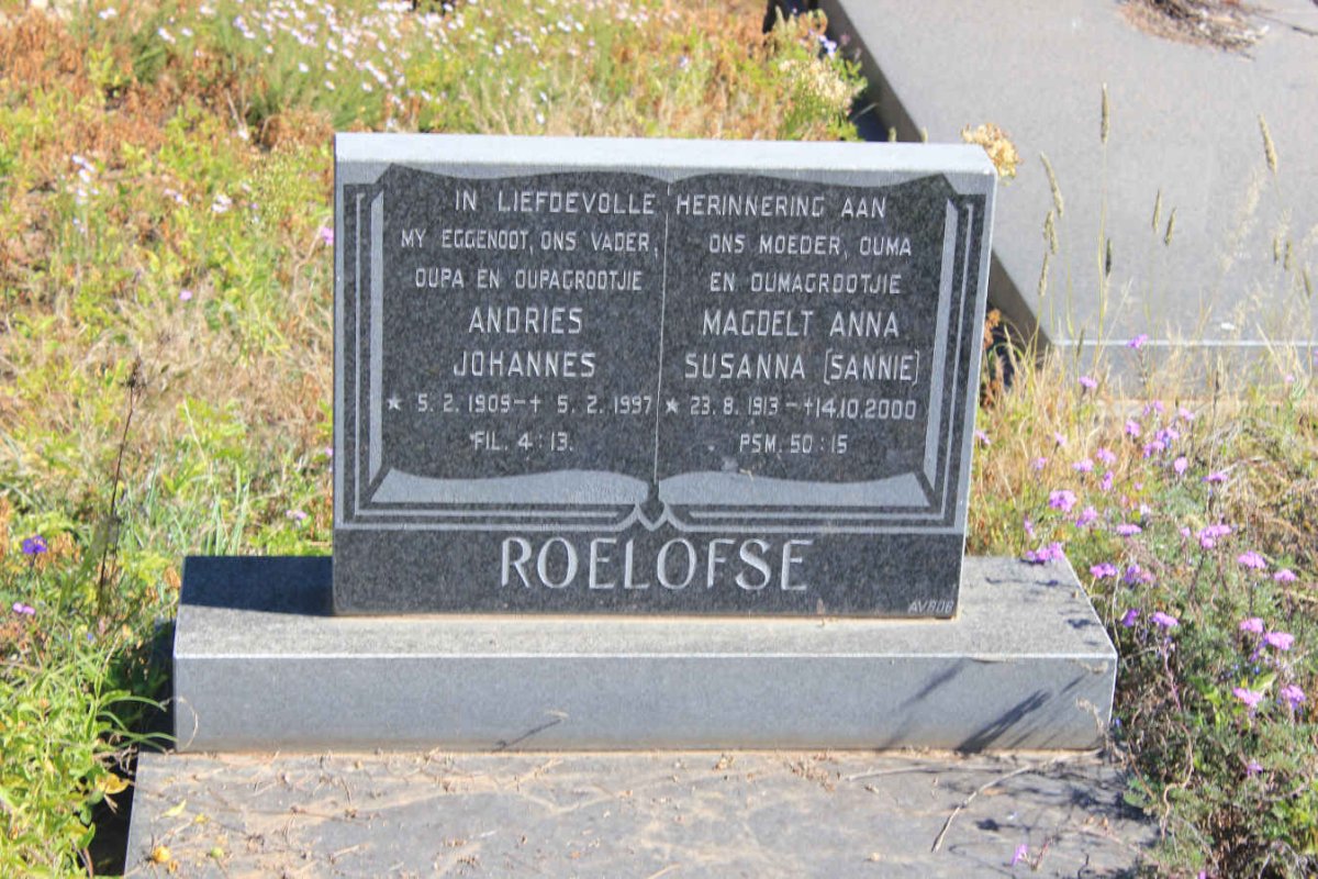 ROELOFSE Andries Johannes 1909-1997 &amp; Magdelt Anna Susanna 1913-2000