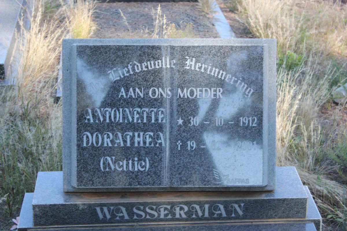 WASSERMAN Antoinette Dorathea 1912-2001