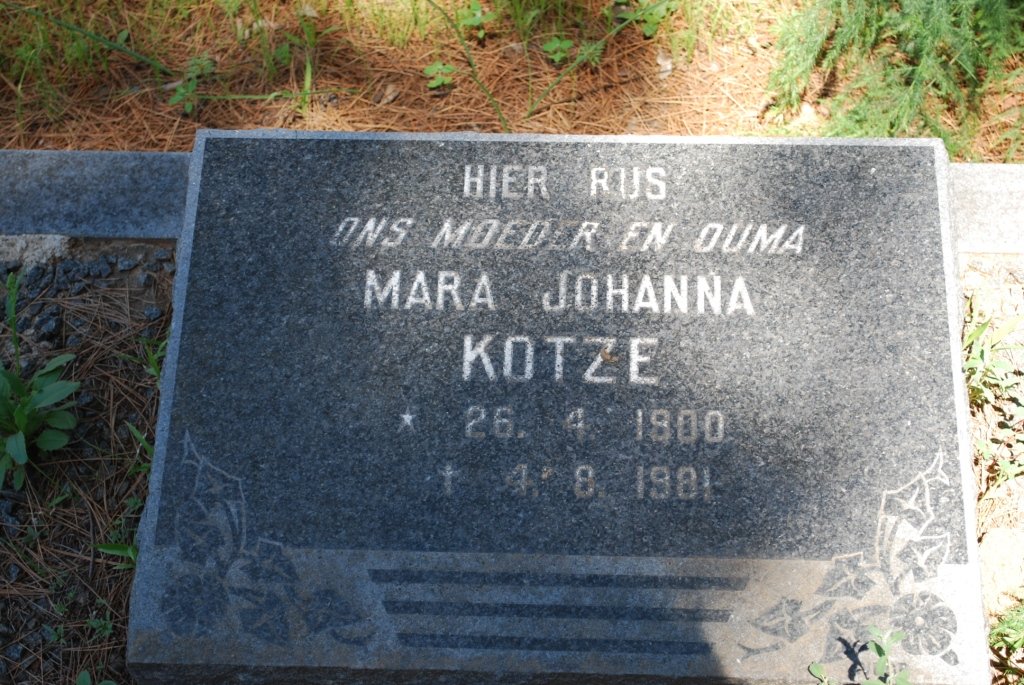 KOTZE Mara Johanna 1900-1981