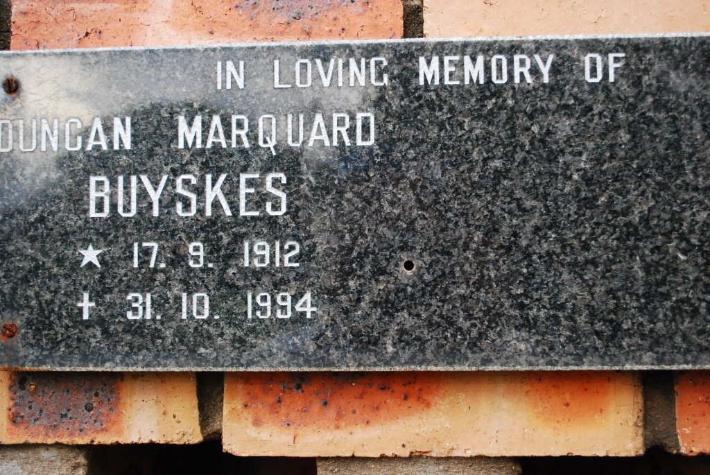BUYSKES Duncan Marquard 1912-1994