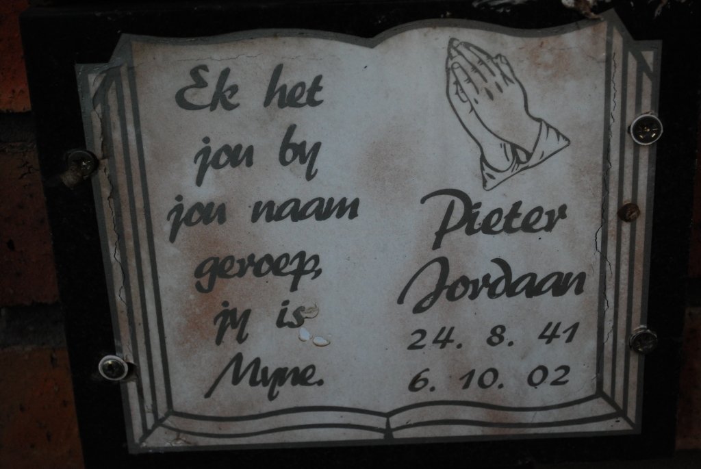 JORDAAN Pieter 1941-2002