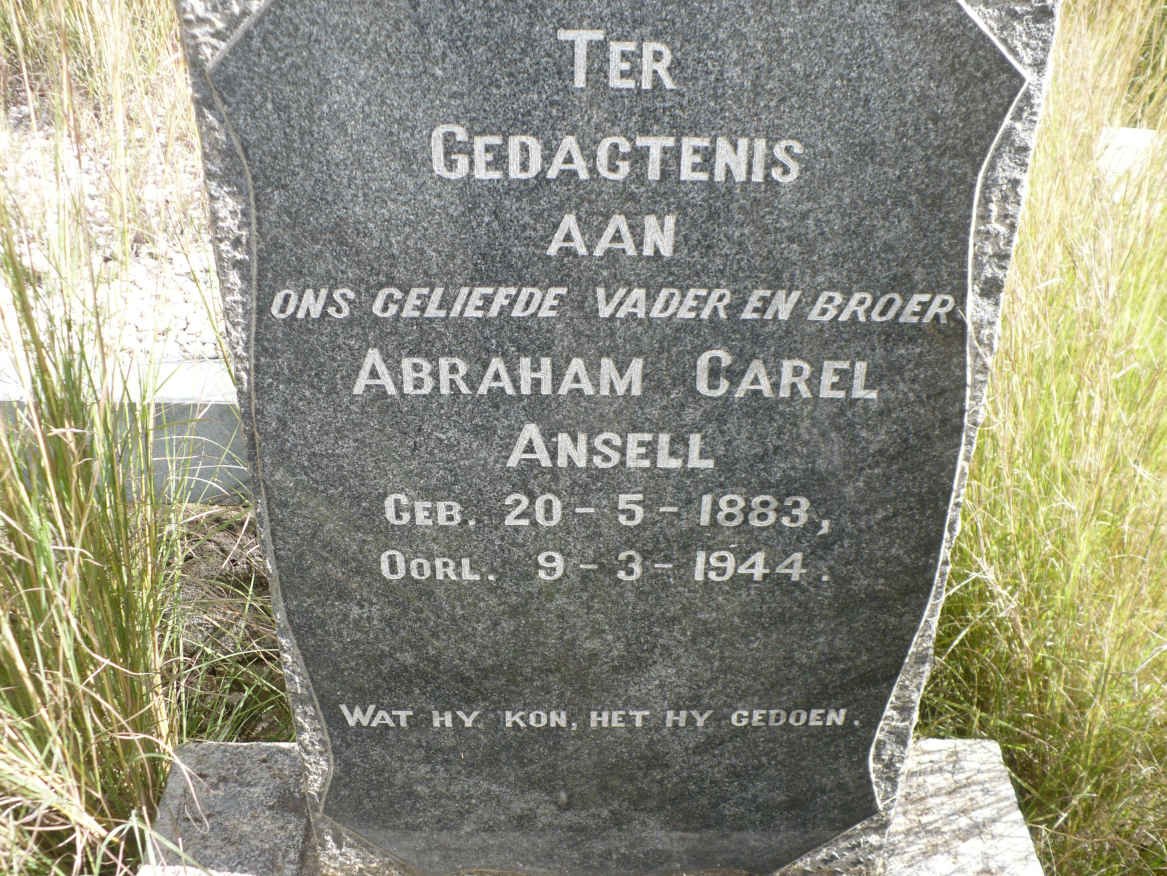ANSELL Abraham Carel 1883-1944