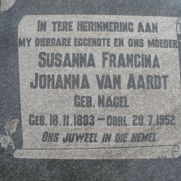 AARDT Susanna Francina Johanna, van nee NAGEL 1883-1952