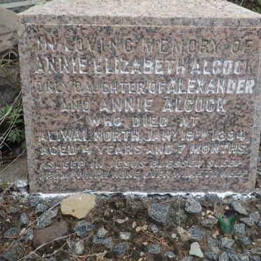 ALCOCK Annie Elizabeth -1894