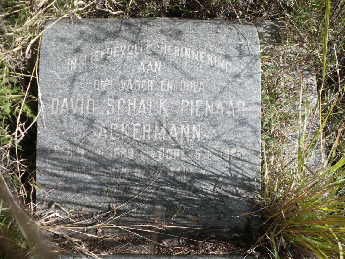 ACKERMANN David Schalk Pienaar 1889-1966