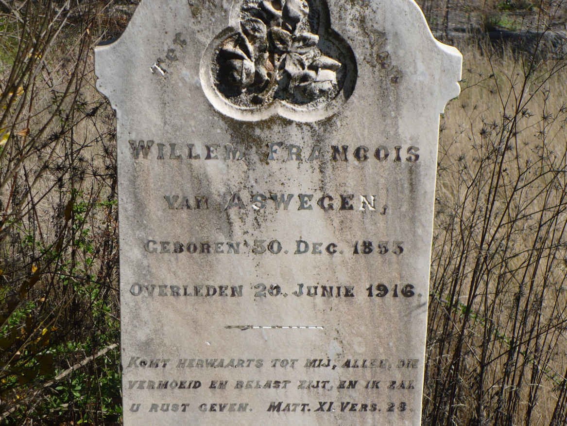 ASWEGEN Willem Francois, van 1853-1916