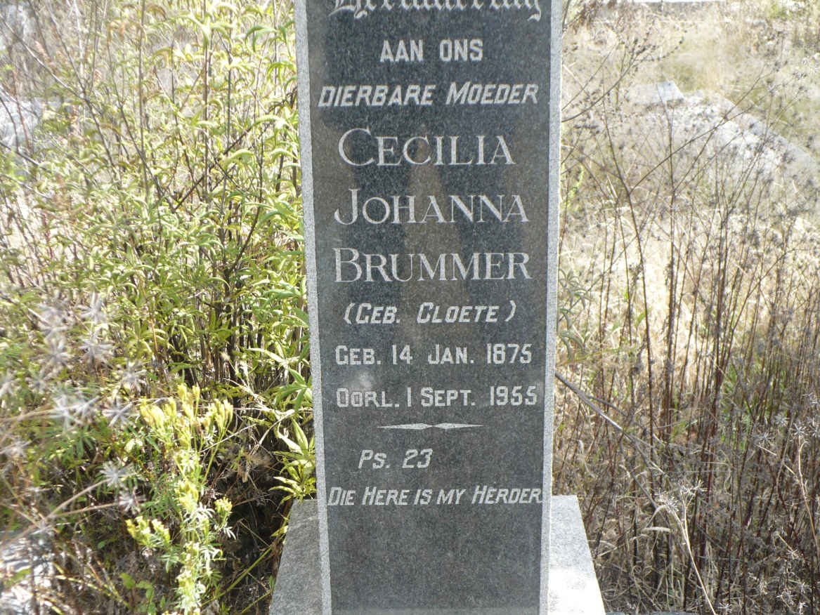 BRUMMER Cecilia Johanna nee CLOETE 1875-1955