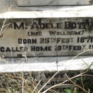 BOTHA M. Adele nee WOLLHEIM 1871-1906