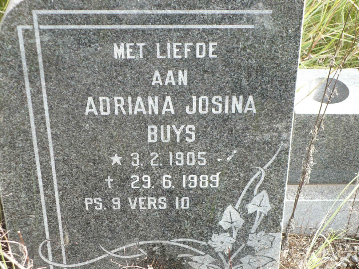 BUYS Adriana Josina 1905-1989