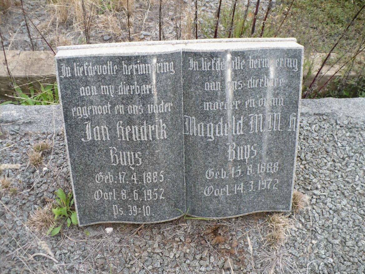 BUYS Jan Hendrik 1885-1952 &amp; Magdeld M.M.H. 1888-1972