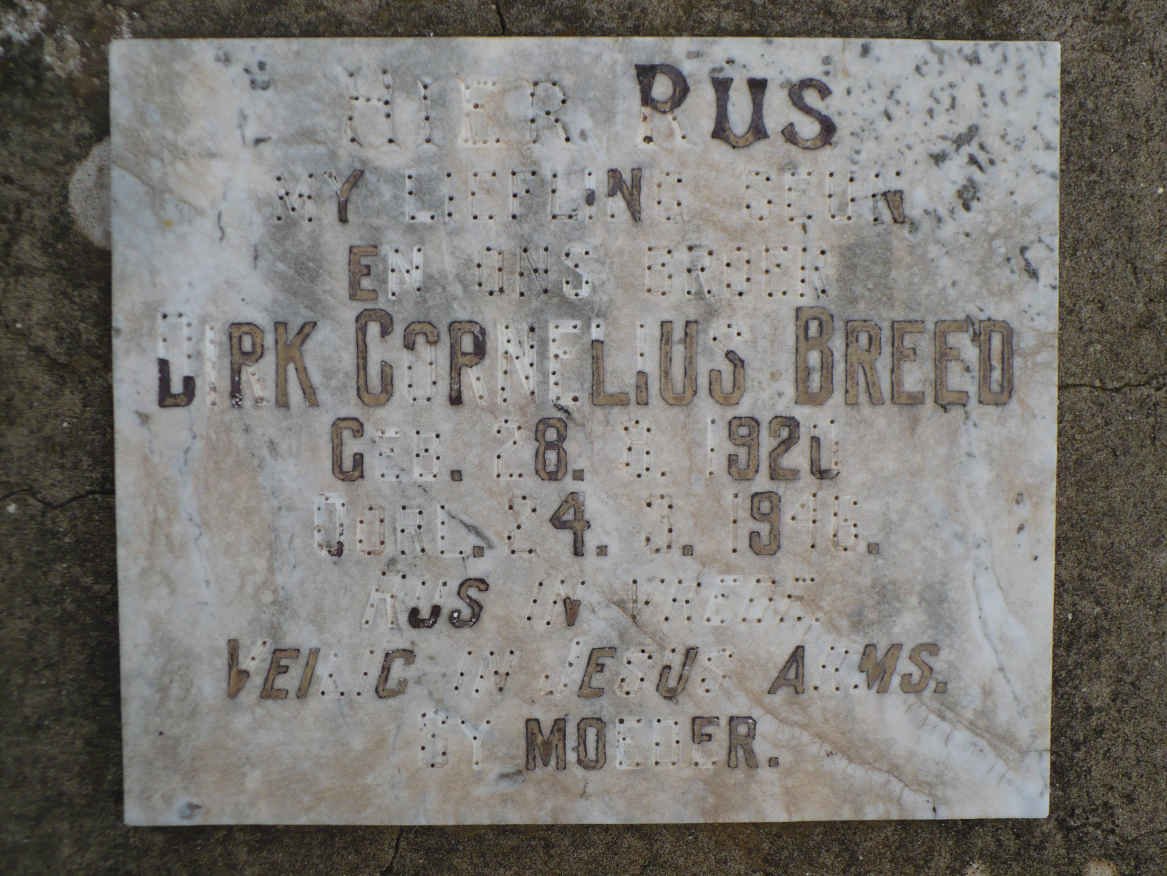 BREED Dirk Cornelius 1920-1946