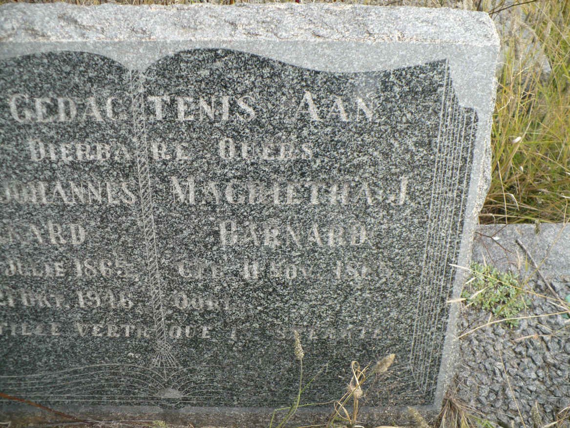 BARNARD Magrietha J. 1865-1954