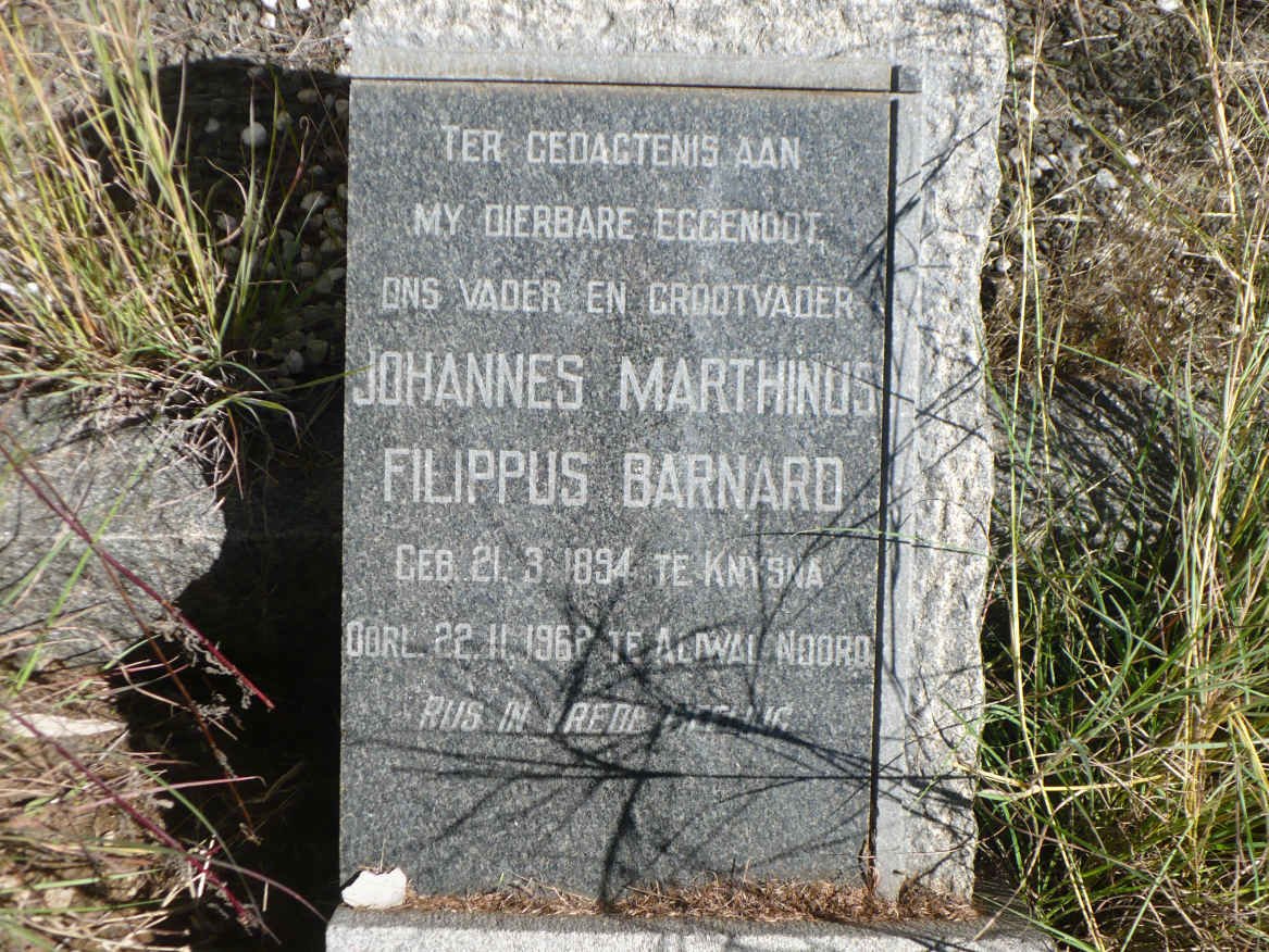 BARNARD Johannes Marthinus Filippus 1894-1962