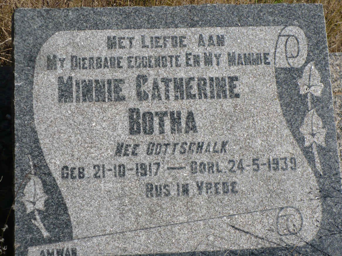 BOTHA Minnie Catherine nee GOTTSCHALK 1917-1939