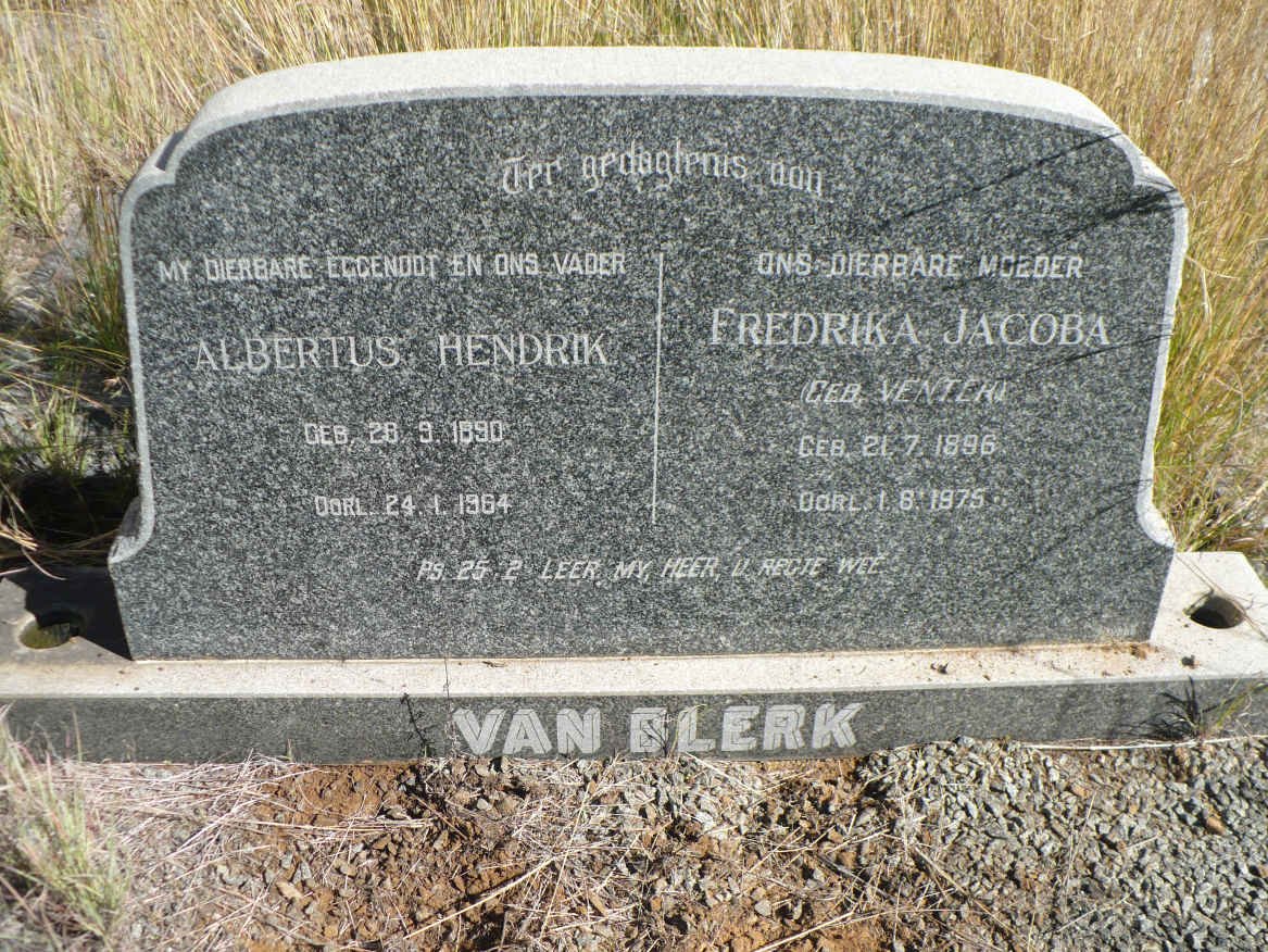 BLERK Albertus Hendrik, van 1890-1964 &amp; Fredrika Jacoba VENTER 1896-1975