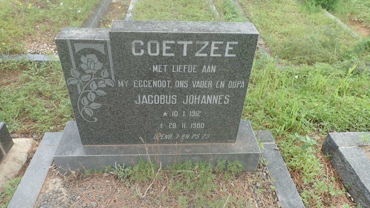 COETZEE Jacobus Johannes 1912-1980