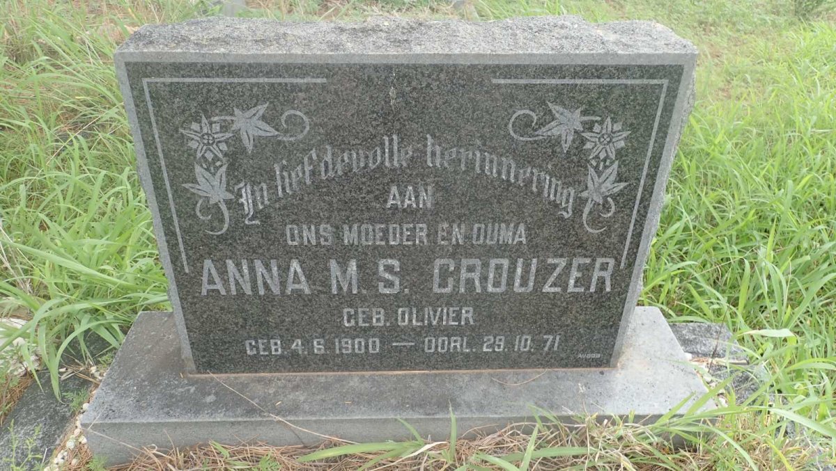 CROUZER Anna M.S. nee OLIVIER 1900-1971
