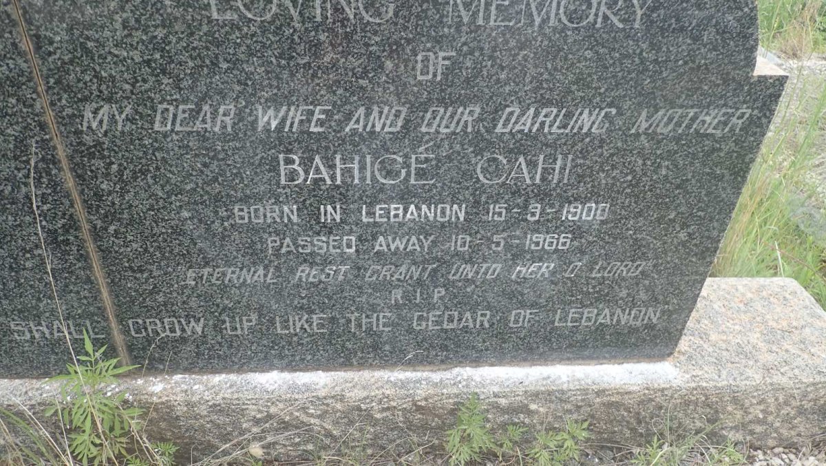 CAHI Maroun Tanios 1890-1969 &amp; Bahigé 1900-1966