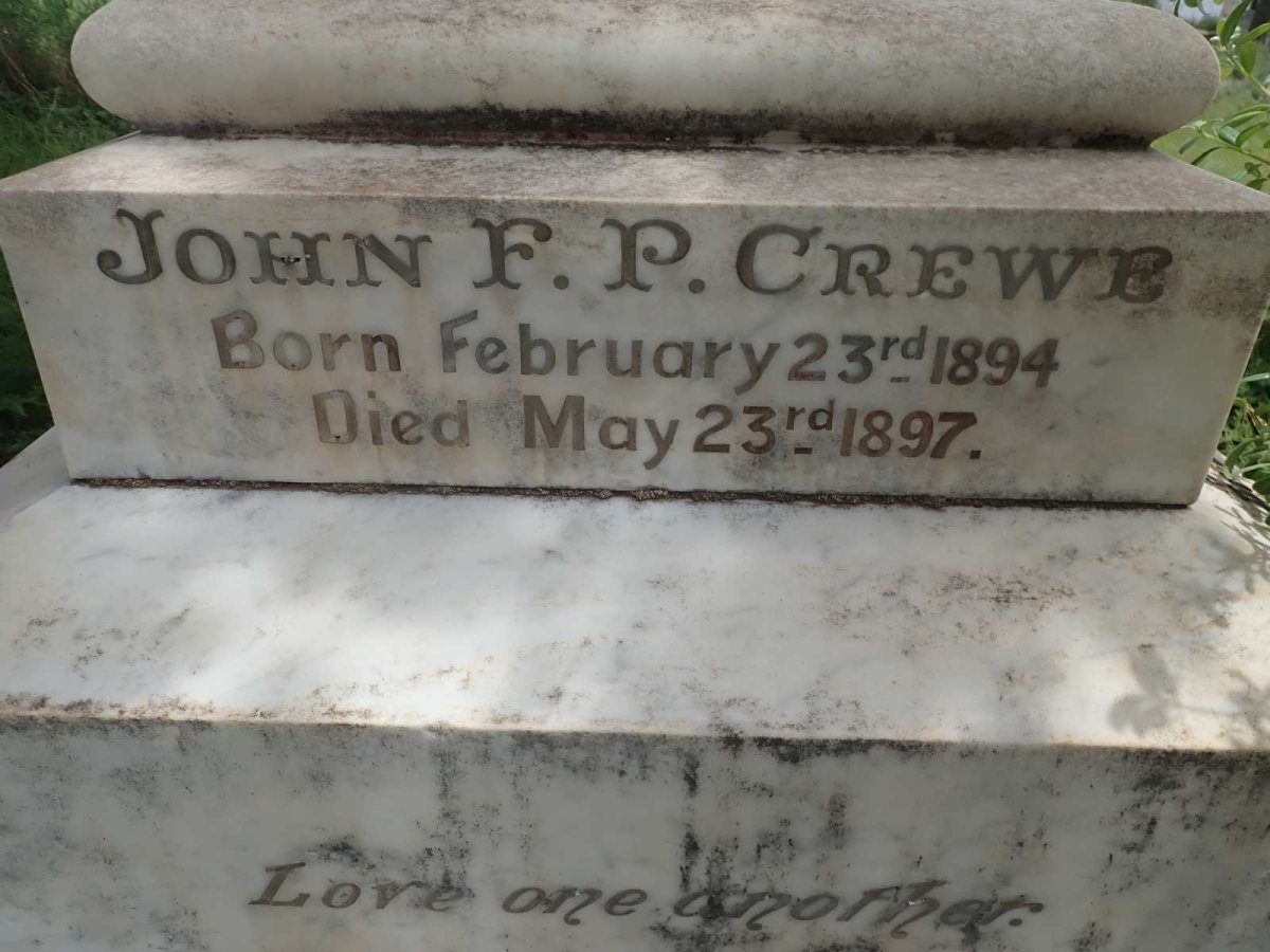 CREWE John F.P. 1894-1897 :: CREWE Leila Pauline 1888-1892