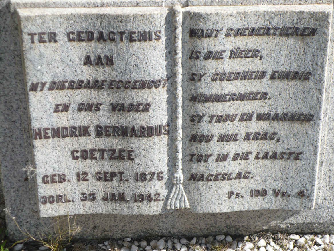 COETZEE Hendrik Bernardus 1876-1942