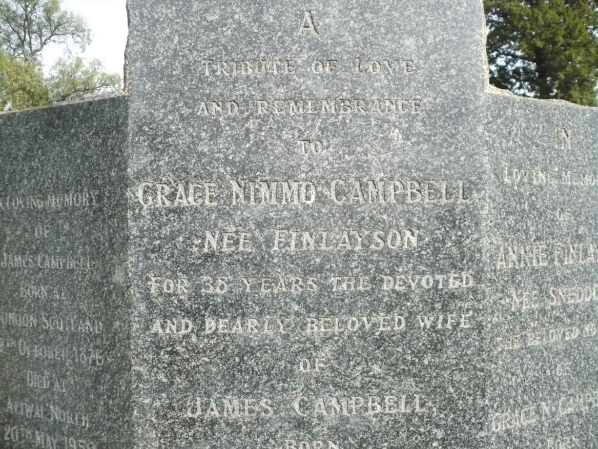 CAMPBELL Grace Nimmo nee FINLAYSON 1876-1943