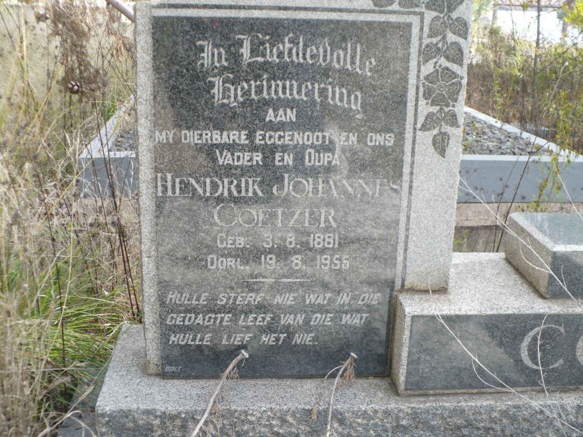 COETZER Hendrik Johannes 1881-1956