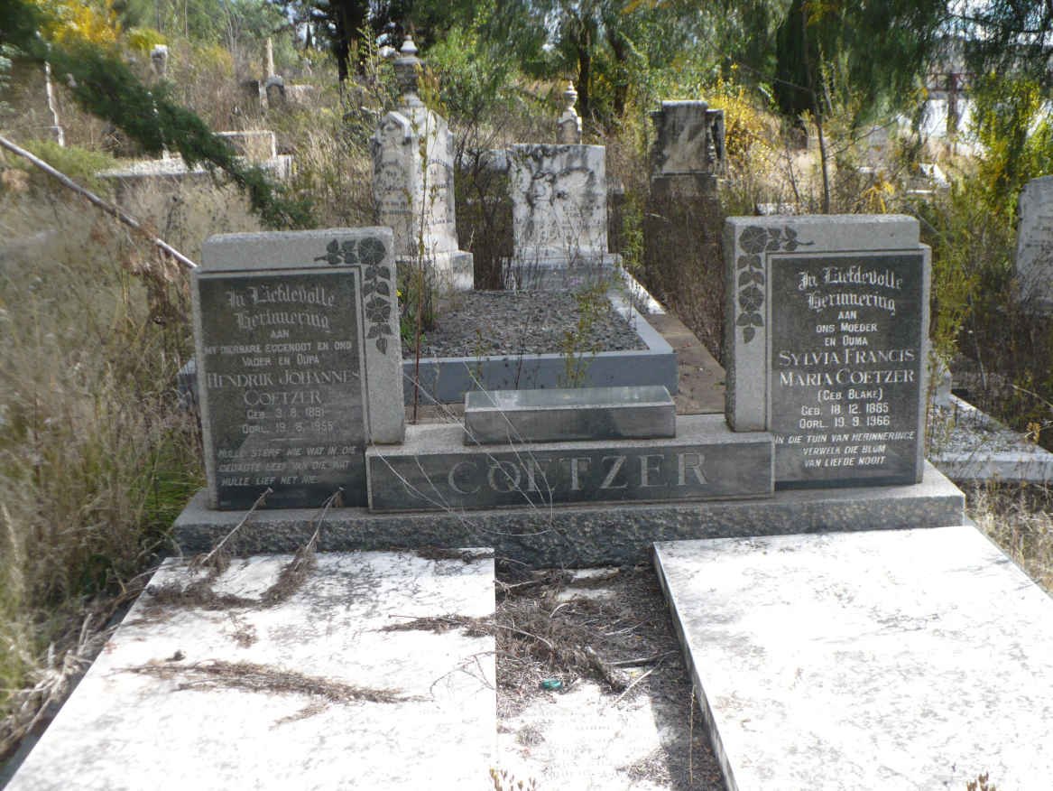 COETZER Hendrik Johannes 1881-1956 &amp; Sylvia Francis BLAKE 1885-1966