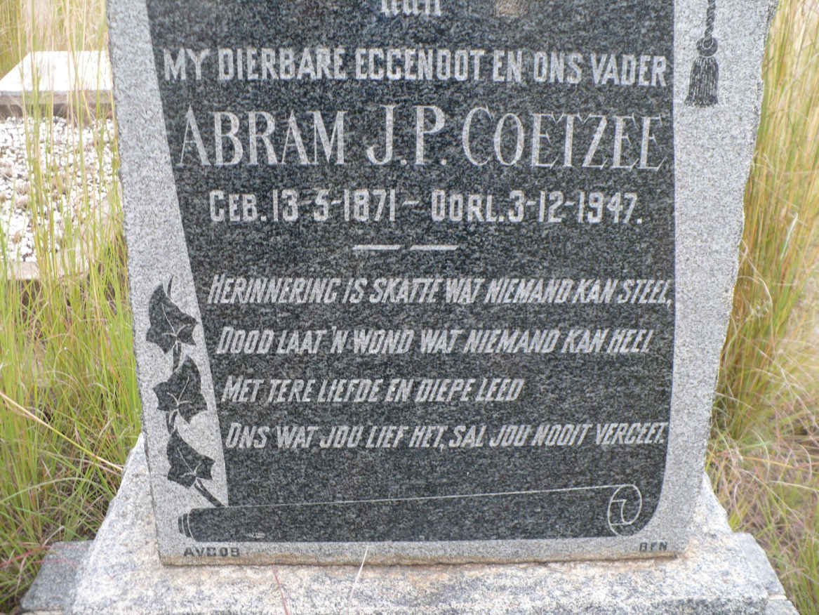 COETZEE Abram J.P. 1871-1947