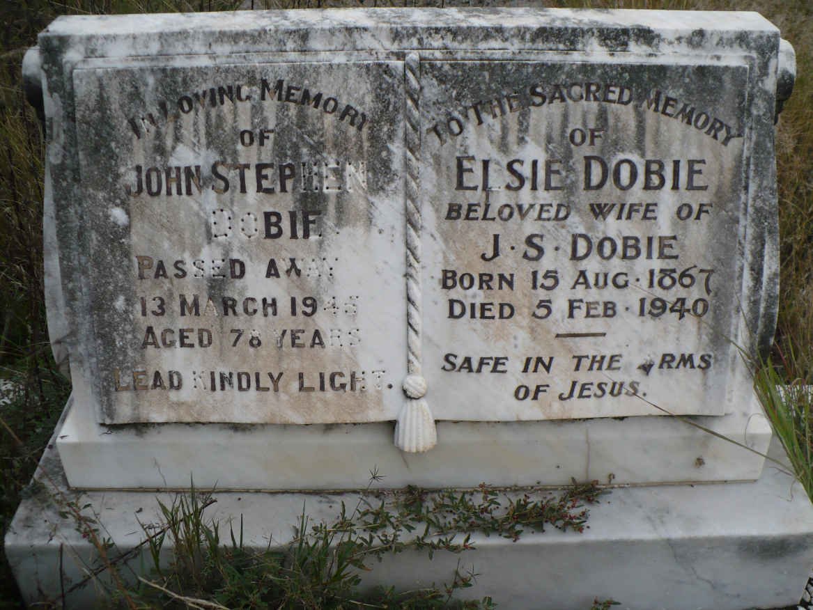 DOBIE John Stephen -1945 &amp; Elsie 1867-1940